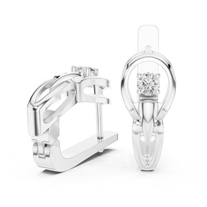 Round Moissanite Drop <b>Dangle</b> <b>Earrings</b> 925 Sterling <b>Silver</b> 4-Prong Collet Solitaire - Product Image 5
