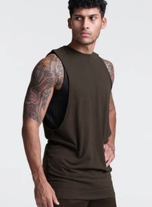 Débardeur d'été sans manches pour homme 100 % coton, fitness, gym, course à pied, séchage rapide, respirant, protection UV, écologique, uni, décontracté - Product Image 3
