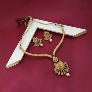 Kriaa, conjunto de Collar chapado en oro de piedra austriaca marrón, joyería de moda 1113207 para mujer - Product Image 1