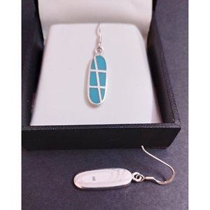 925 Sterling-Silver <b>Turquoise</b> Gemstone Fine <b>Stud</b> <b>Earrings</b> Handmade Rose Gold Design Gift for Her-Model E0754-GS - Product Image 1