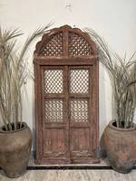 Porte d'arche en bois et fer forgé antique vintage, meubles de maison, décoration rustique pour entrée, portail, artisanat indien, récupération de temple
