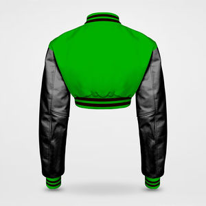 Wholesale <b>Women's</b> Crop Varsity <b>Jacket</b> Low MOQ High Quality <b>Women's</b> Sports Varsity <b>Jackets</b> Wholesale Rate OEM Service - Product Image 4