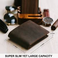Dompet kulit asli lipat buatan tangan internasional RM dompet warna yang dapat disesuaikan Logo India