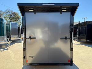 Enclosed <b>Cargo</b> <b>Trailer</b> 7x16 Aluminum Diamond Plate Trim Dual Axle Black - Product Image 5