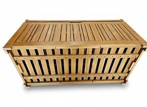 Banc de jardin en bois d'acacia massif avec coussin, pour meubles de jardin et d'extérieur, haute qualité - Product Image 3