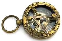 Brújula de latón macizo Vintage, reloj de sol de bolsillo, herramienta antigua de navegación para exteriores para deportes, Camping, puntero favorito de coleccionistas
