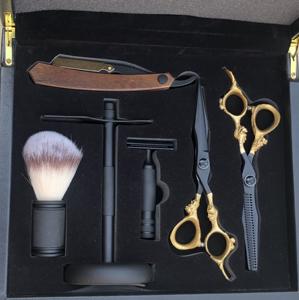 Kit de brosse à raser pour homme de haute qualité, durable, comprend un support à raser en alliage, un bol à savon noir, une brosse à raser en nylon - Product Image 1