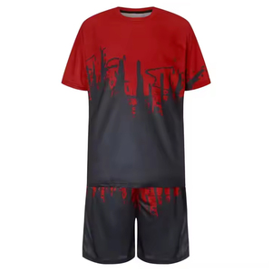 เสื้อยืดเซ็ตฤดูร้อนผู้ชายขายส่ง พิมพ์ลาย แห้งเร็ว ชุดลำลองสำหรับเล่นกีฬา สำหรับการค้าต่างประเทศ - Product Image 2