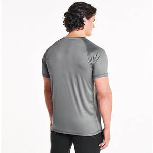 Logo personnalisé solide surdimensionné entraînement musculaire athlétique musculation Gym T-shirt polyester hommes séchage rapide Fitness T-shirt - Product Image 2