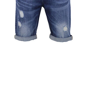 Shorts décontractés en toile et denim tricotés pour hommes, motif uni tendance, respirants, anti-plis, écologiques, avec boutons, services OEM - Product Image 6