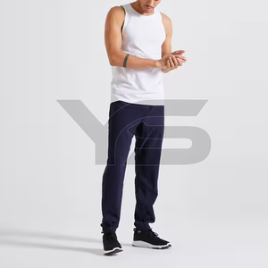 Pantalon de survêtement pour homme 100% coton coupe-vent respirant personnalisé - Fermeture à cordon de serrage Poches latérales avec option multicolore - Product Image 3