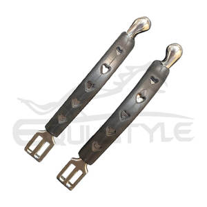 Espuelas de equitación personalizadas para mujer, espuelas ecuestres de acero inoxidable recubiertas de goma en forma de corazón/Estrella, fabricadas en Pakistán - Product Image 1