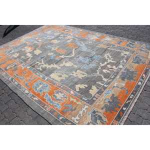 Alfombra Turca Vintage Extra Grande de 8.2x11.4 pies, Alfombra Oriental Azul de Lana - Product Image 2