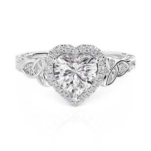 Jeulia Vintage <b>Celtic</b> Knot Heart Halo Scrollwork Engagement <b>Ring</b> - Product Image 1