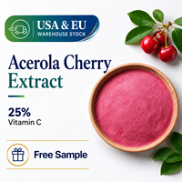 Stock US & UE – Poudre d'extrait de cerise Acerola 25% Vitamine C, Ingrédient Botanique de Qualité Alimentaire, Fournisseur en Gros