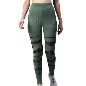 Legging deportivo de alta calidad para mujer, Material duradero, MOQ bajo, logotipo personalizable en la cintura, tela de punto - Product Image 1