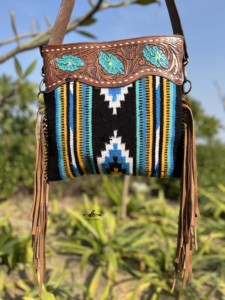 กระเป๋าถือขอบใบมาใหม่สำหรับผู้หญิงกระเป๋าทรงอานม้ากระเป๋ามีสไตล์สไตล์สไตล์โบฮีเมียน - Product Image 5