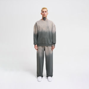 Conjunto Deportivo de Pantalón y Sudadera de Algodón con Lavado Ácido Personalizado 2025, Estilo Vintage de Secado Rápido - Product Image 1