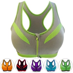 Sujetador deportivo con cremallera para mujer, sujetadores deportivos de realce, sin aros, a prueba de golpes, gimnasio, Fitness, correr, Yoga, chaleco, Tops deportivos, 5 colores - Product Image 2