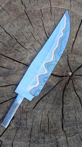 Cu-Mai Lame vierge de couteau de chef Damas, motif vague de cuivre, en billette San Mai forgée, pour kit de fabrication de couteaux de chasse et de cuisine personnalisés DIY - Product Image 3