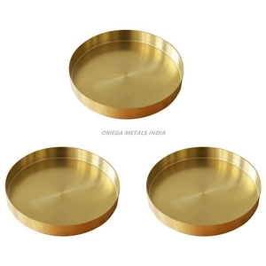 Bandeja de servicio de oro redonda única con diseño elegante y acabado pulido, ideal para la decoración elegante del hogar y las necesidades de entretenimiento - Product Image 6