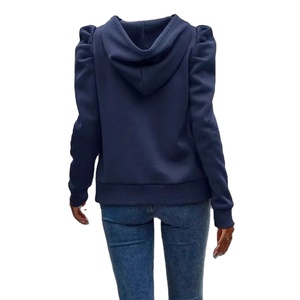 Femmes Capuche Manches Longues Couleur Solide Automne Pull Top Femmes Polaire Capuche - Product Image 2