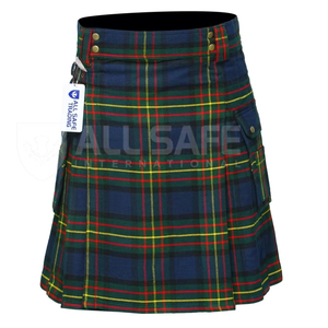 กระโปรงเย็บสองชั้นสำหรับผู้ชายเสื้อผ้าแนวยุโรปลายสก็อตลำลองใส่ได้พอดีกับสรีระ - Product Image 1