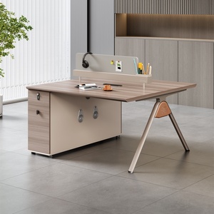urban Style Staff <b>Desk</b> Chair Extendable Office Partition Tables Wooden Panel Office Furniture <b>Sets</b> Commercial Use Workstation C - Product Image 3