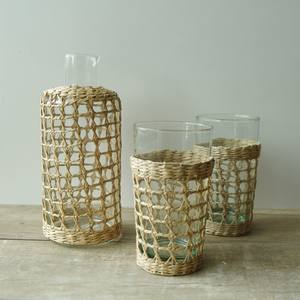 Decorative Drinkware Tumbler Mug <b>Cup</b> and Pitch <b>Cover</b> Accessories Hand Weaving glassware Tumblers Wholesale From Vietnam - Product Image 6