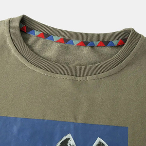สเวตเชิ้ตพิมพ์สกรีนสำหรับผู้ชายเสื้อสเวตเตอร์พิมพ์ลายสกรีนสำหรับผู้ชายผ้าคอตตอน100% งาน OEM ออกแบบใหม่ล่าสุด - Product Image 4