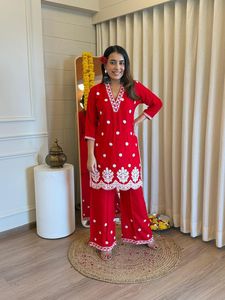 Puro algodón Kurta Pant Plaza en hermoso debe tener en su armario para su uso diario Oficina desgaste étnico indio pakistaní - Product Image 4