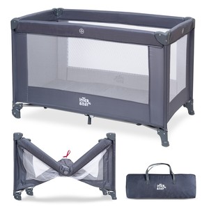 Cuna de Viaje Plegable Gris con Estructura Metálica - Product Image 1