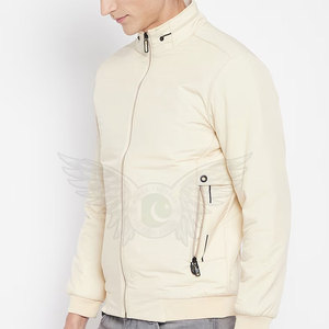 Blouson d'aviateur uni blanc d'hiver sur mesure Blouson d'aviateur à logo personnalisé de couleur unie - Product Image 2