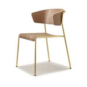 Wood <b>Shell</b> Dining Armchair with Metal Frame - Product Image 4