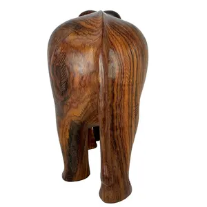 Handmade Wooden <b>Elephant</b> Statue, Hand Carved Wooden <b>Elephant</b> Sculpture, Wood <b>Elephant</b> Carving - Product Image 5
