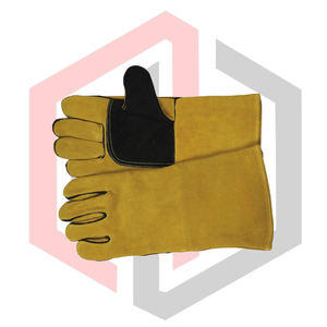 Reinforced Leather Welding <b>Gloves</b>-Industrial Safety Firefighting <b>Gloves</b> Silicone-free & Powder-free 14-inch <b>Knit</b> Wrist Durable - Product Image 5