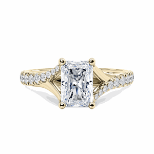 Bague de fiançailles en diamant taille radiant pour femme - Product Image 4