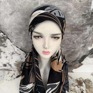 Écharpe longue carrée toutes saisons de couleur foncée, motif uni, mode féminine, antibactérienne, réversible, polyester - Product Image 6