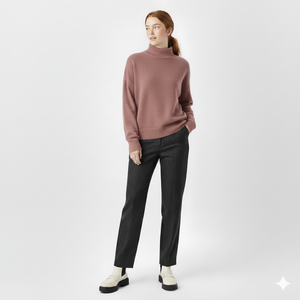 Comfort Fit Women Oversized Regular Mockneck Sweatshirt Casual Winter Loose Pullover Street Fashion <b>Top</b> for Daily Wear Front - Product Image 1