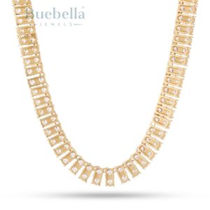 Venta caliente 14K oro 925 plateado 8mm Moissanite diamante Cadena de tenis de doble fila para hombres - Product Image 2