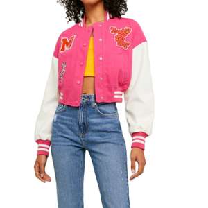 Women's Custom Logo Embroidered Breathable Cotton Knitted Varsity Jacket-College Streetwear Style - Product Image 3