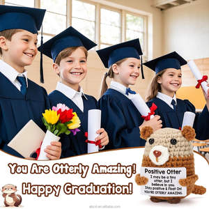 Produit fini : Adorable poupée loutre créative et émotionnelle, faite main au crochet, à l'énergie positive, <span class=keywords><strong>objet</strong></span> décoratif - Product Image 5