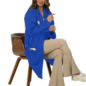 Mezcla de algodón ajuste profesional OEM mujeres laboratorio batas manga larga uniformes médicos 2025 en tamaño adulto - Product Image 5
