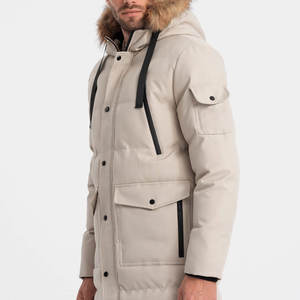 Dernières vestes parka imperméables pour hommes de couleur unie à la mode pour adultes Vêtements d'hiver décontractés pour hommes Veste parka - Product Image 4