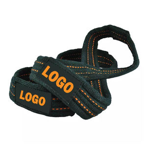 Unisex Customizable Cotton and Rubber Figure Eight Lifting <b>Straps</b> Fitness Safety with Logo for Weightlifting - Product Image 5
