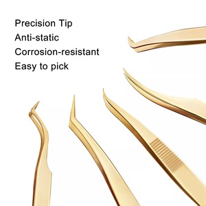 Pinzas para extensión de pestañas, pinzas para el cuidado Personal, volumen, Punta curvada - Product Image 2