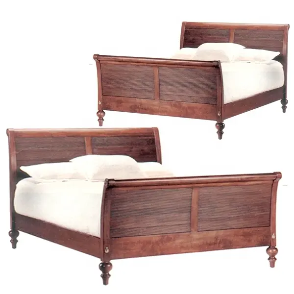 बेडरूम फर्नीचर लकड़ी के बिस्तर औपनिवेशिक शैली प्राचीन प्रजनन फर्नीचर ठोस लकड़ी के बिस्तर