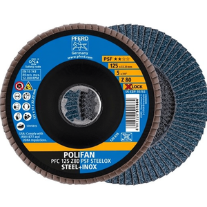แผ่นขัดทรงกรวย X-LOCK PSF Z STEELOX ซีร์โคเนีย คอรันดัม 125 มม. ความหยาบเบอร์ 80 ยี่ห้อ Z HORSE แพ็ค 10 ชิ้น - Product Image 2