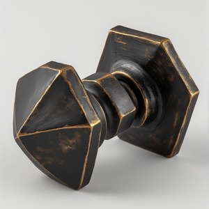 Bouton de porte élégant de forme inégale Surface lisse noire Design européen Anti-corrosion Installation facile Villa Hôtel décoratif - Product Image 2