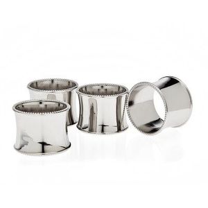 High end vintage napkin rings for formal dinner <b>tables</b> crafted in premium quality metal with ornate classic design appeal - Product Image 1